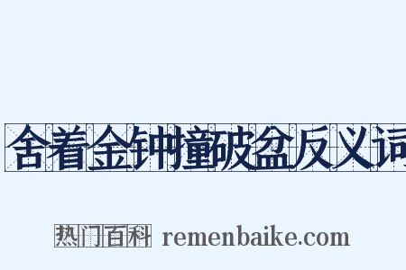 舍着金钟撞破盆反义词是什么意思的图片